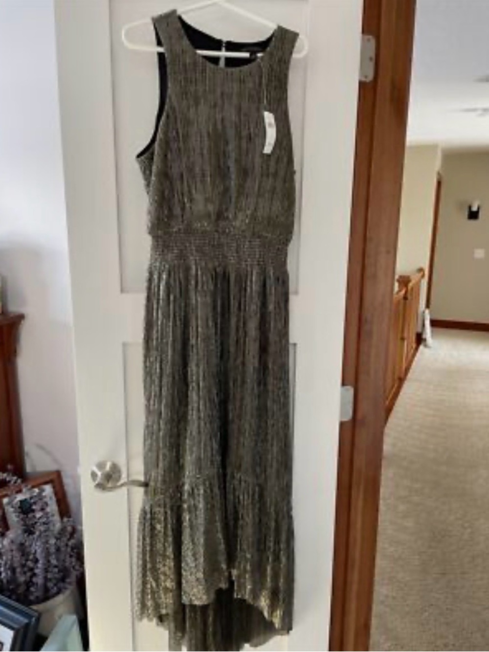 Banana Republic Metallic Gold Sleeveless Maxi Dress